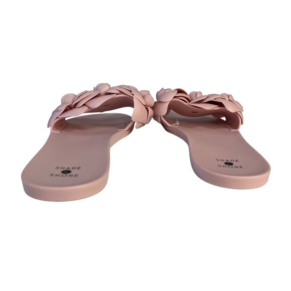 Shade & Shore Flower Embellished Slides Sandals Womens Size 10 Pink New Summer - Picture 4 of 13